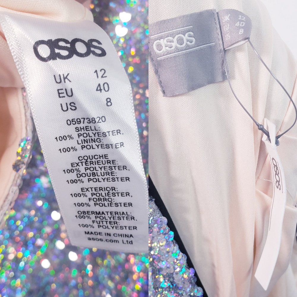 ASOS Edition New Glitter Sparkle Mini Party Dress - Picture 10 of 15